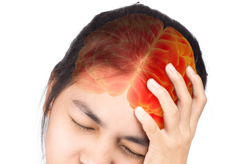 Woman with severe headache